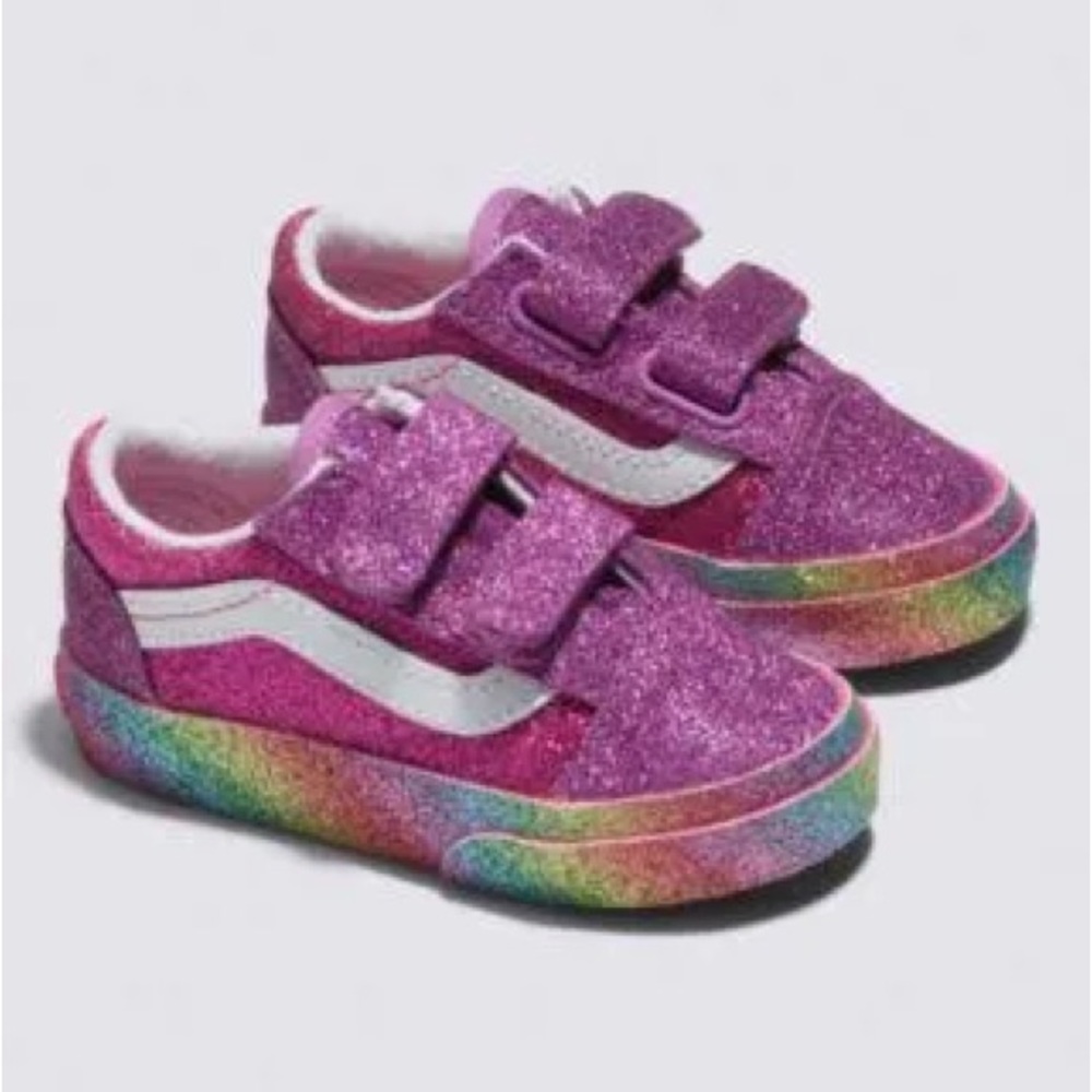 Vans Toddler Pink Glitter Rainbow Sneakers
